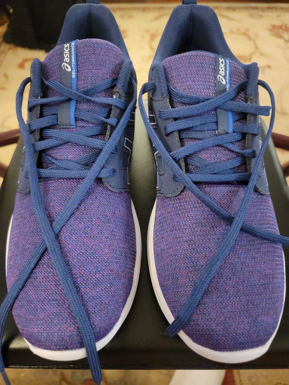 NEW NWT ASICS Womens Navy and Purple Knit Running Sneakers Sz 11M